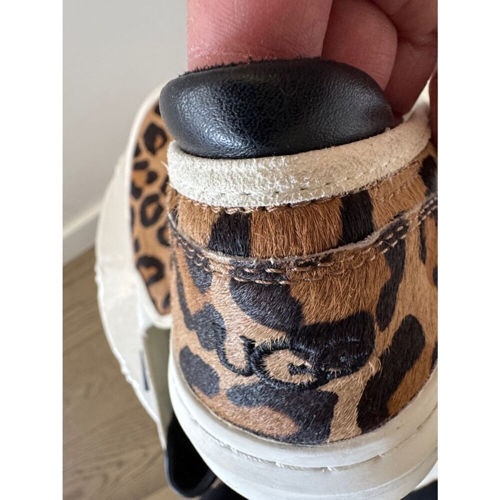 UGG ALAMEDA Spotty Leopard Print Slip-On Sneakers Tan Brown Calf Hair Size 8 EUC - Picture 12 of 12